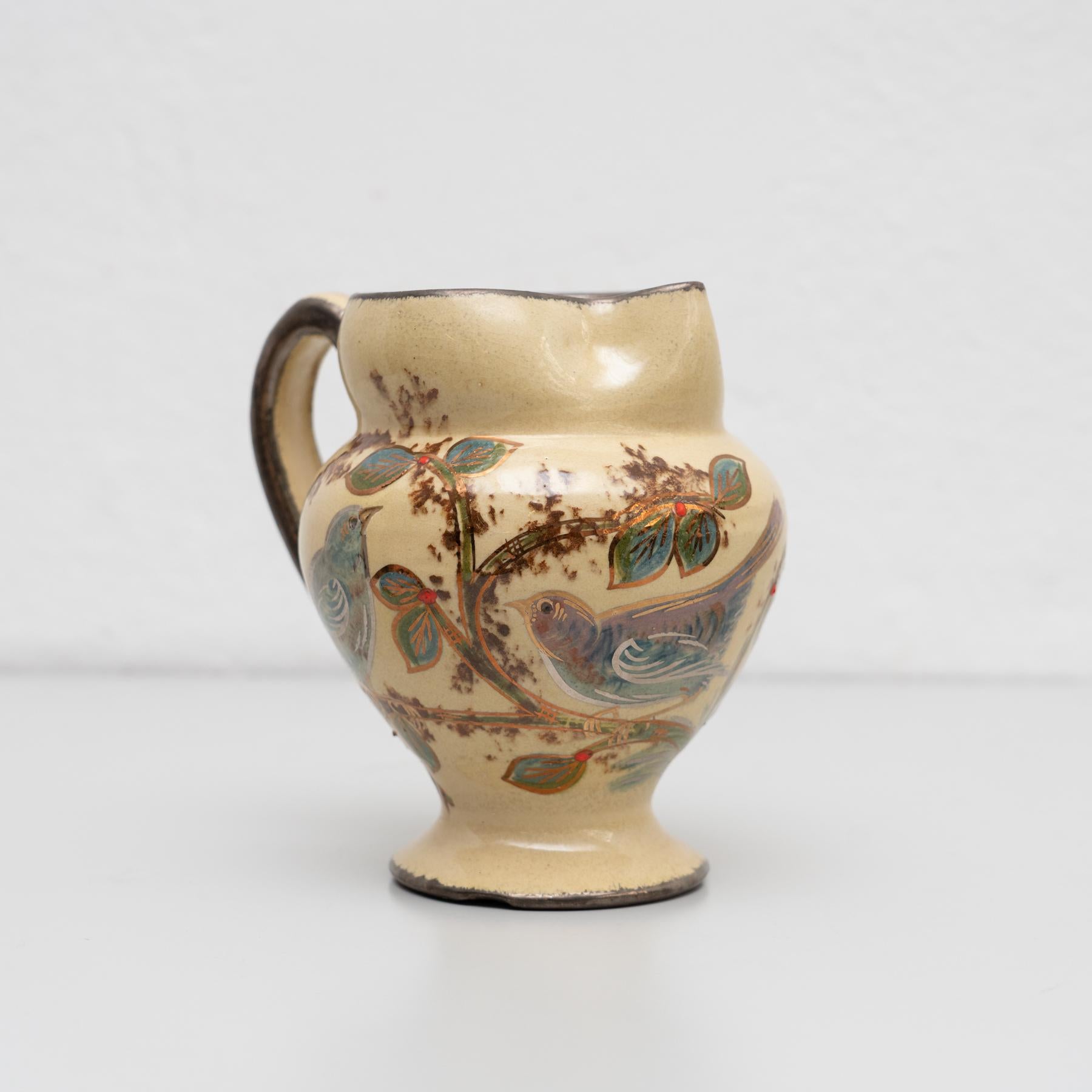 Céramique Vase en céramique peint à la main par l'artiste catalan Diaz Costa, vers 1960 en vente