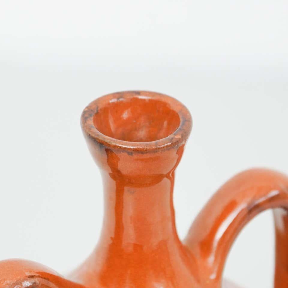 Jarrón de cerámica pintado a mano por el artista catalán Díaz Costa, hacia 1960 en venta 1