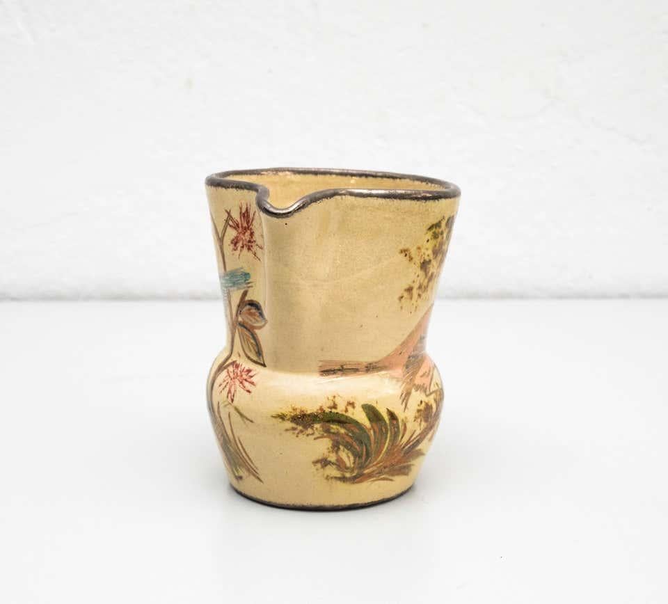 Ceramic Hand Painted Vase by Catalan Artist Diaz COSTA, circa 1960 For Sale 2