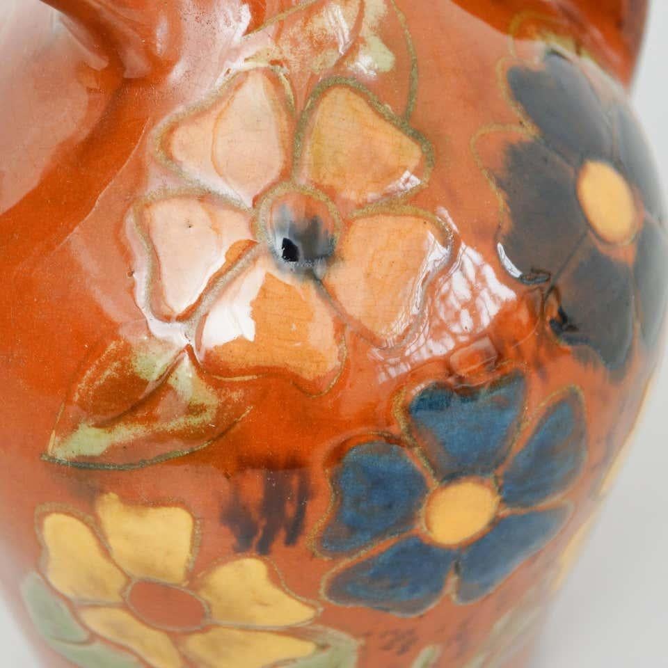 Jarrón de cerámica pintado a mano por el artista catalán Díaz Costa, hacia 1960 en venta 2