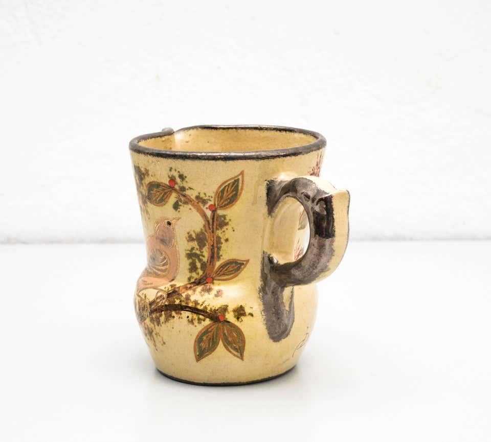 Ceramic Hand Painted Vase by Catalan Artist Diaz COSTA, circa 1960 For Sale 3