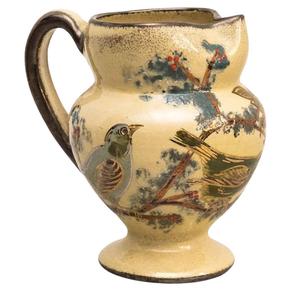 Vaso in ceramica dipinto a mano dall'artista catalano Diaz Costa, circa 1960