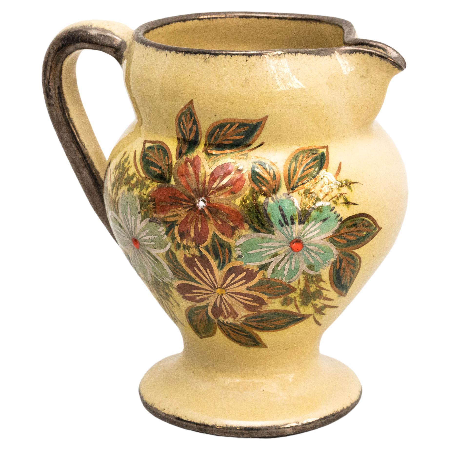 Vase en céramique peint à la main par l'artiste catalane Diaz Costa, datant d'environ 1960 en vente
