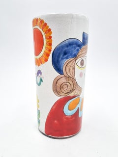 Ceramic Hand Painted Vase by Giovanni de Simone from the 60s