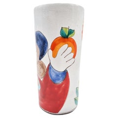 Vase en céramique peint à la main par Giovanni de Simone des années 60