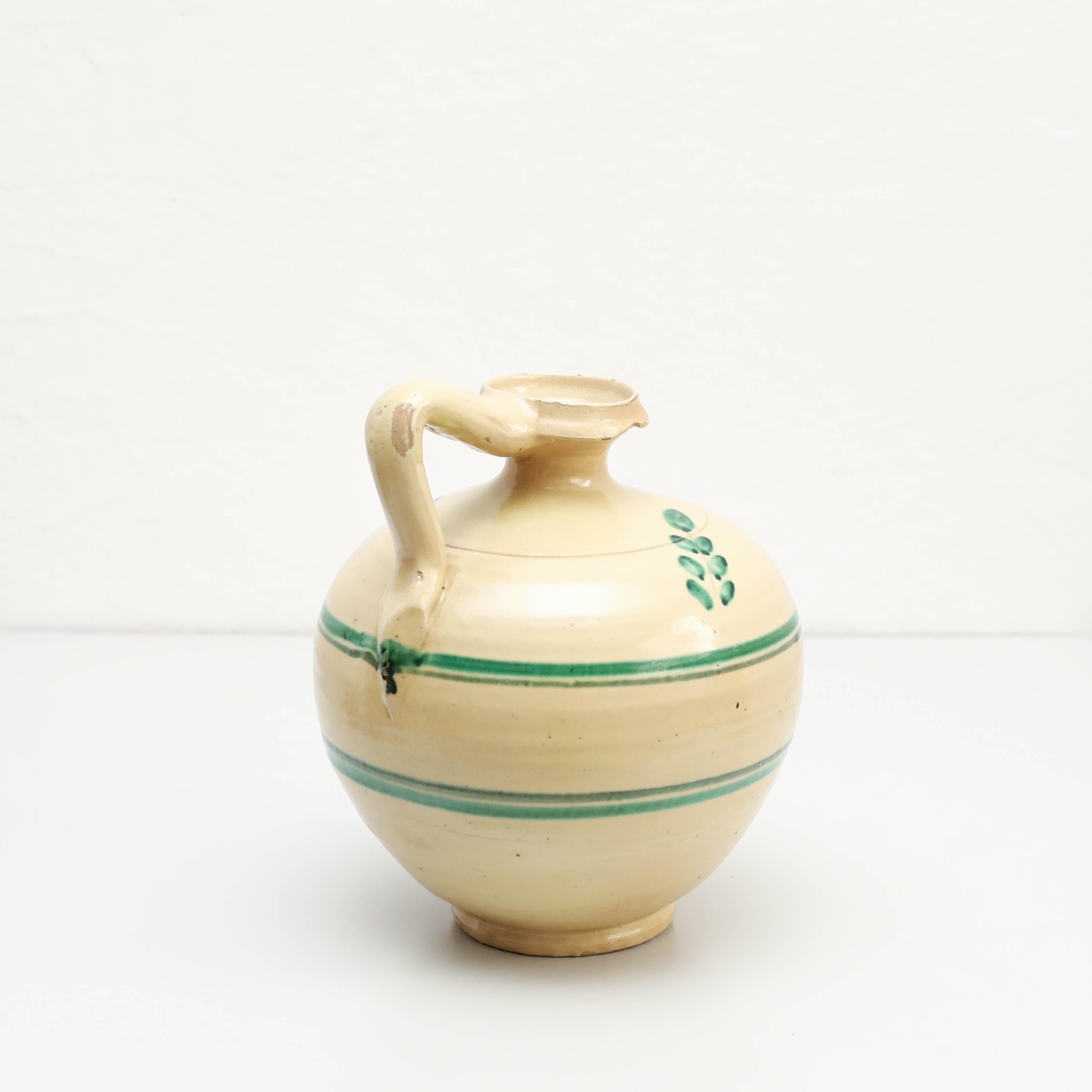 Espagnol Vase en céramique peint à la main, vers 1960 en vente