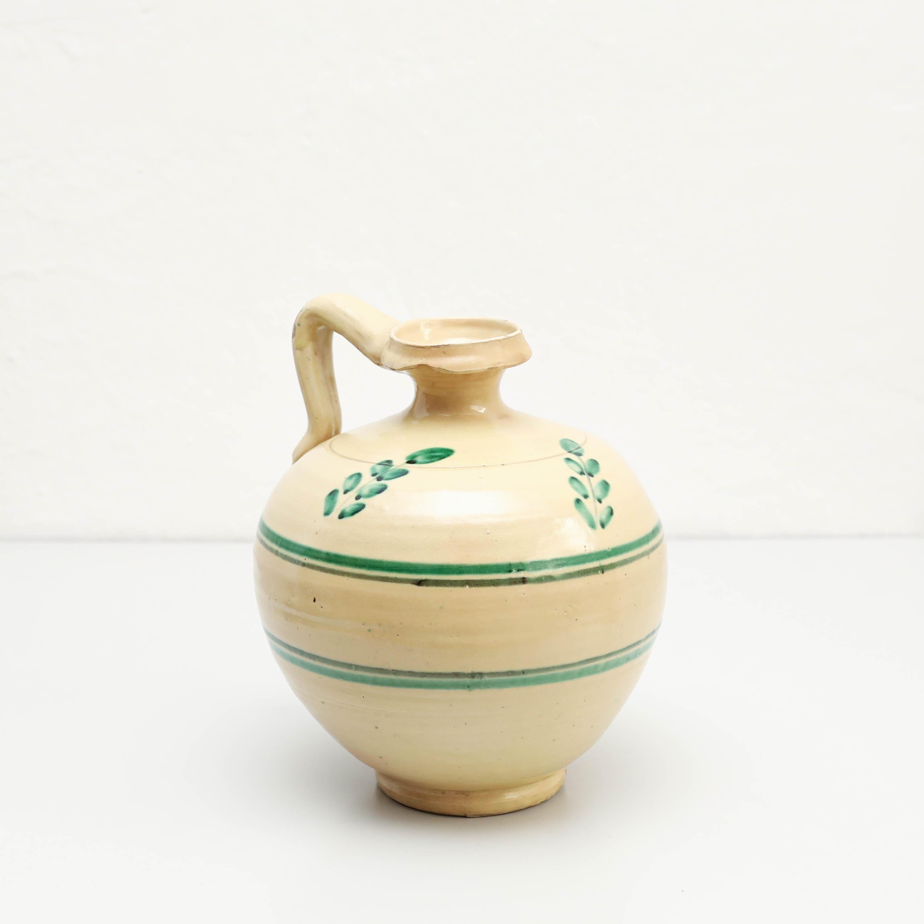 Vase en céramique peint à la main, vers 1960 Bon état - En vente à Barcelona, ES