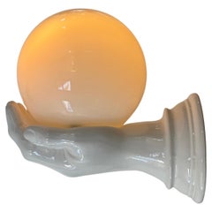 Keramik-Wandleuchter von Hand, sehr große Größe 14,6'',  Lampe mit italienischem Design, ca. 1970er Jahre