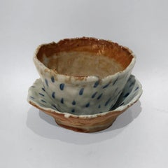 Ceramic Handbuilt Stoneware Bowl and Plate by Hannelore Freer