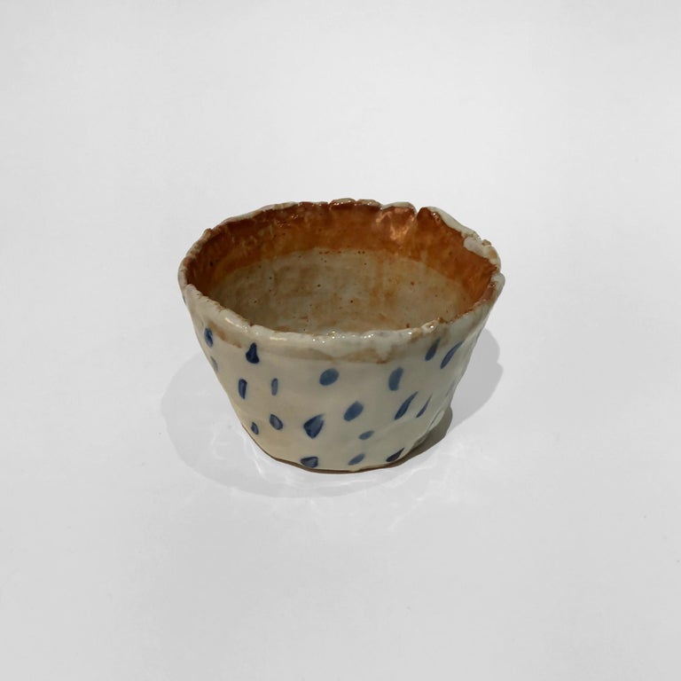 Hand-Crafted Ceramic Handbuilt Stoneware Bowl and Plate by Hannelore Freer For Sale