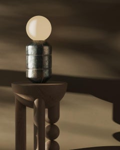 Ceramic Handmade Floor Lamp “Navazi”, Modern Pottery Lighting with Opaque glass