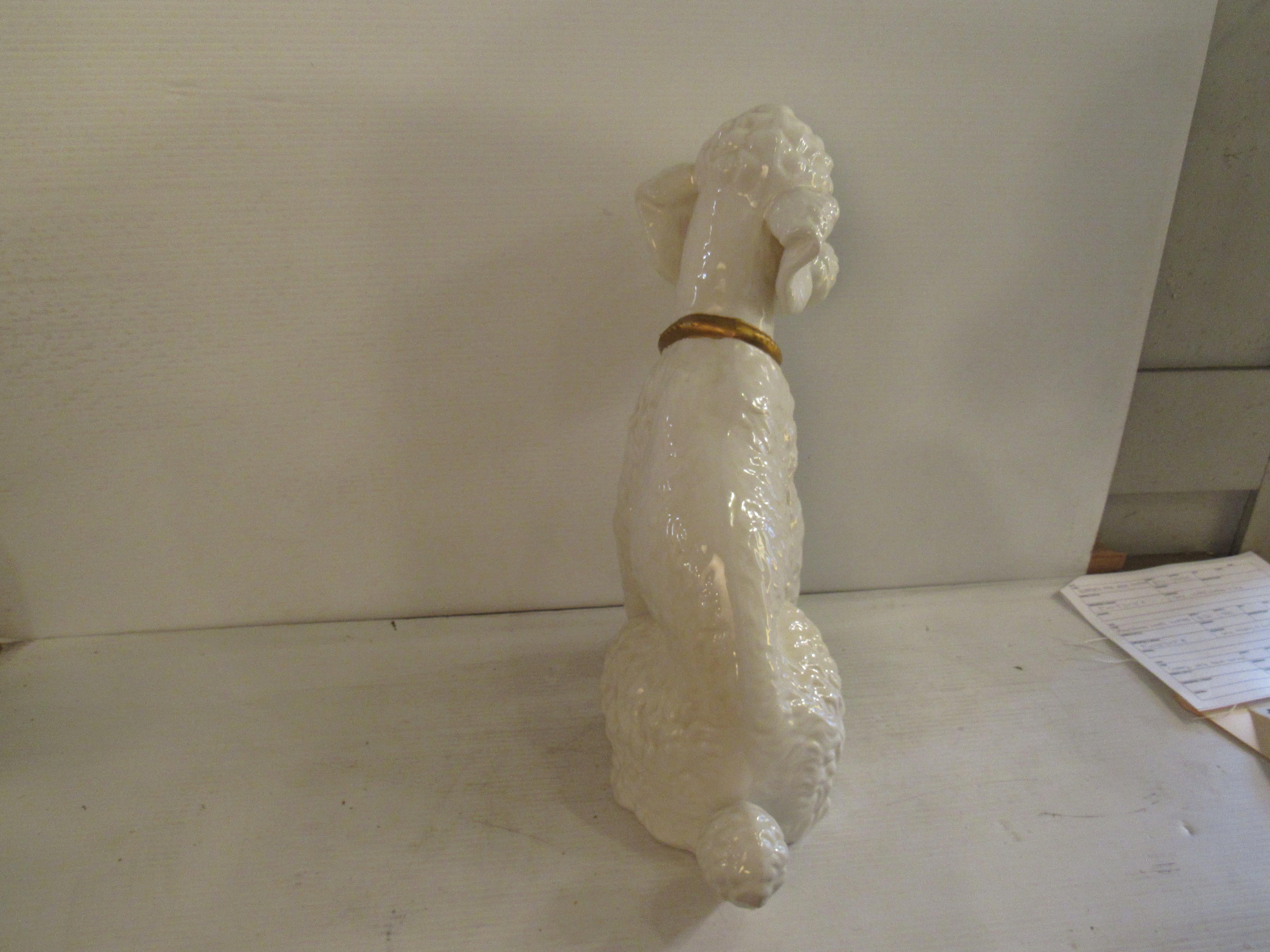 Ceramic Handmade Poodle Sculpture In Good Condition In Brooklyn, NY