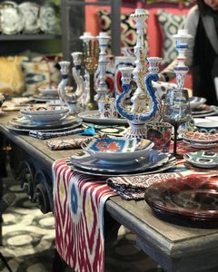 Ceramic Handpainted Candleholders Double