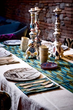 Ceramic Hand Painted Candleholders Flower