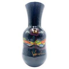 Keramikvase in Violett von Cesare Verzolini, handbemalt, 1970er Jahre