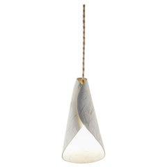 Ceramic Hanging Lamp Made and Engraved by Hand on Inside and Out, Art Modern