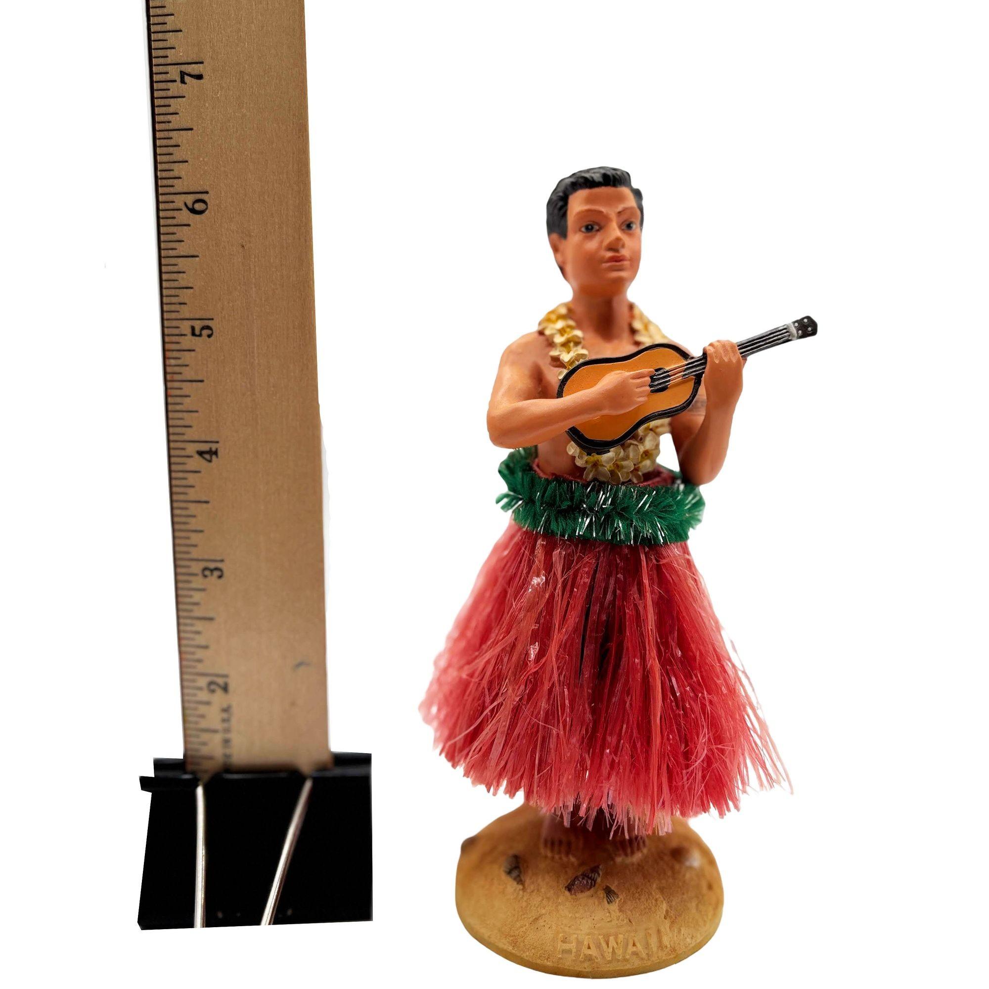 Late 20th Century Ceramic Hawaii Hula Man Ukulele Player Bobble Doll For Sale