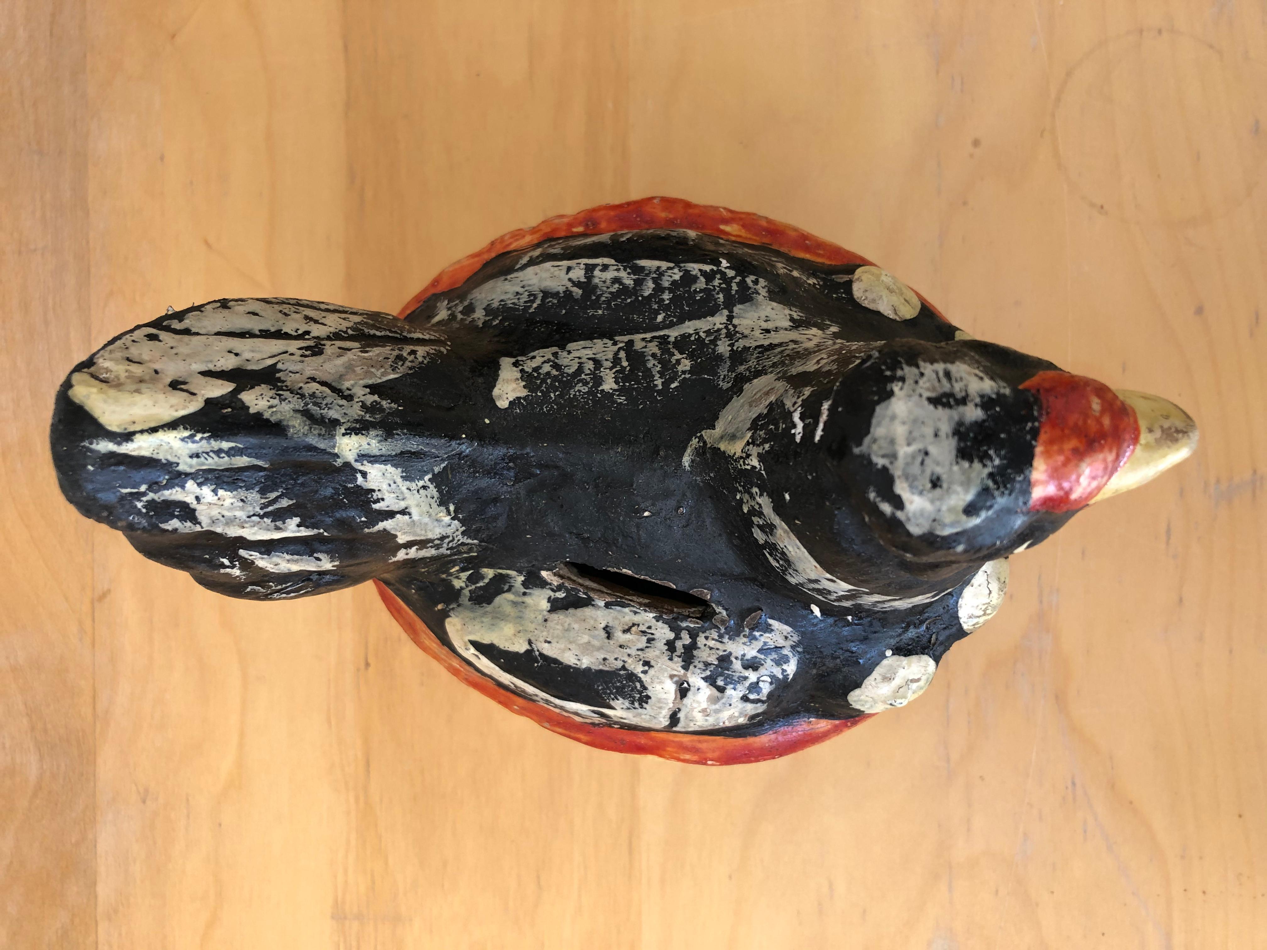 Rustic Ceramic Hen Piggy Bank from Mexico, 1970s