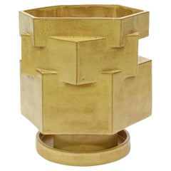 Ceramic Hex Planter in Goldenrod by BZIPPY