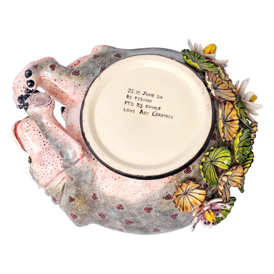 Modern Ceramic Hippo Bowl , hand made in South Africa
