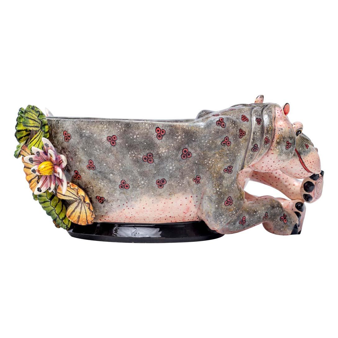 Fired Ceramic Hippo Bowl , hand made in South Africa