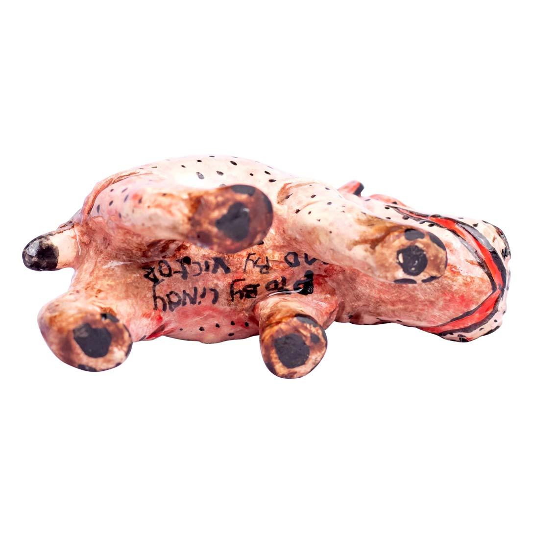 Ceramic Hippo Ornament  , hand made in South Africa In Excellent Condition In North Miami, FL