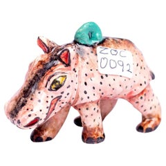 The Ornamental Hippo en céramique  Fabriqué à la main en Afrique du Sud