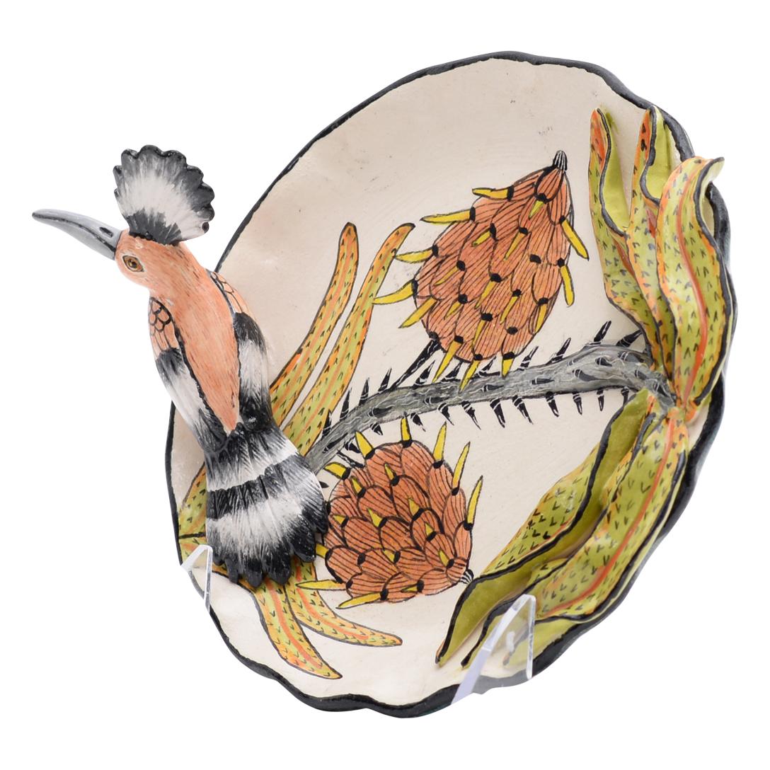 Fired Ceramic Hoopoe Coin  Dish , hand made in South Africa