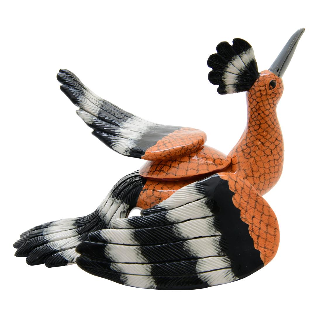 Modern Ceramic  Hoopoe Jewelry Box  , hand made in South Africa For Sale