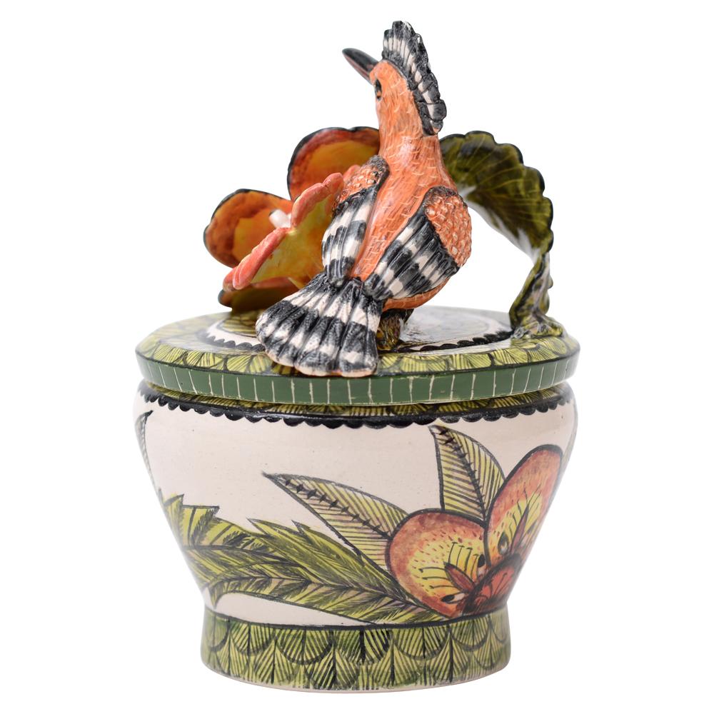 Modern Ceramic  Hoopoe Jewelry  Box  , hand made in South Africa