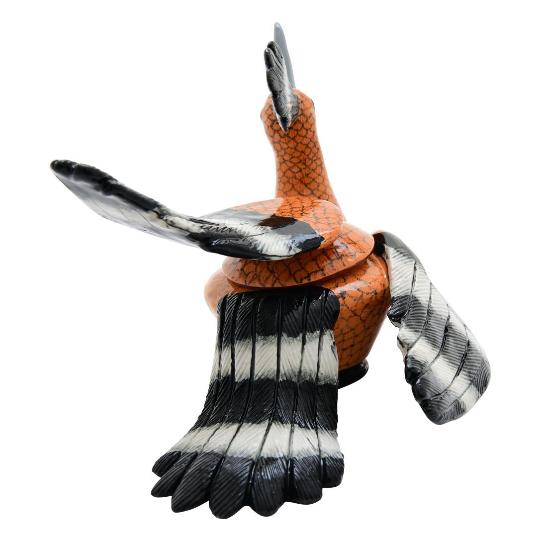South African Ceramic  Hoopoe Jewelry Box  , hand made in South Africa For Sale