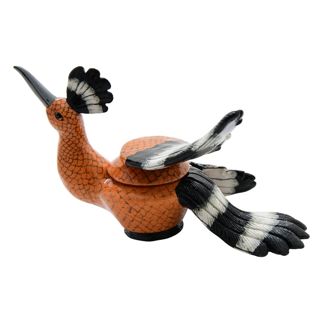 Fired Ceramic  Hoopoe Jewelry Box  , hand made in South Africa For Sale