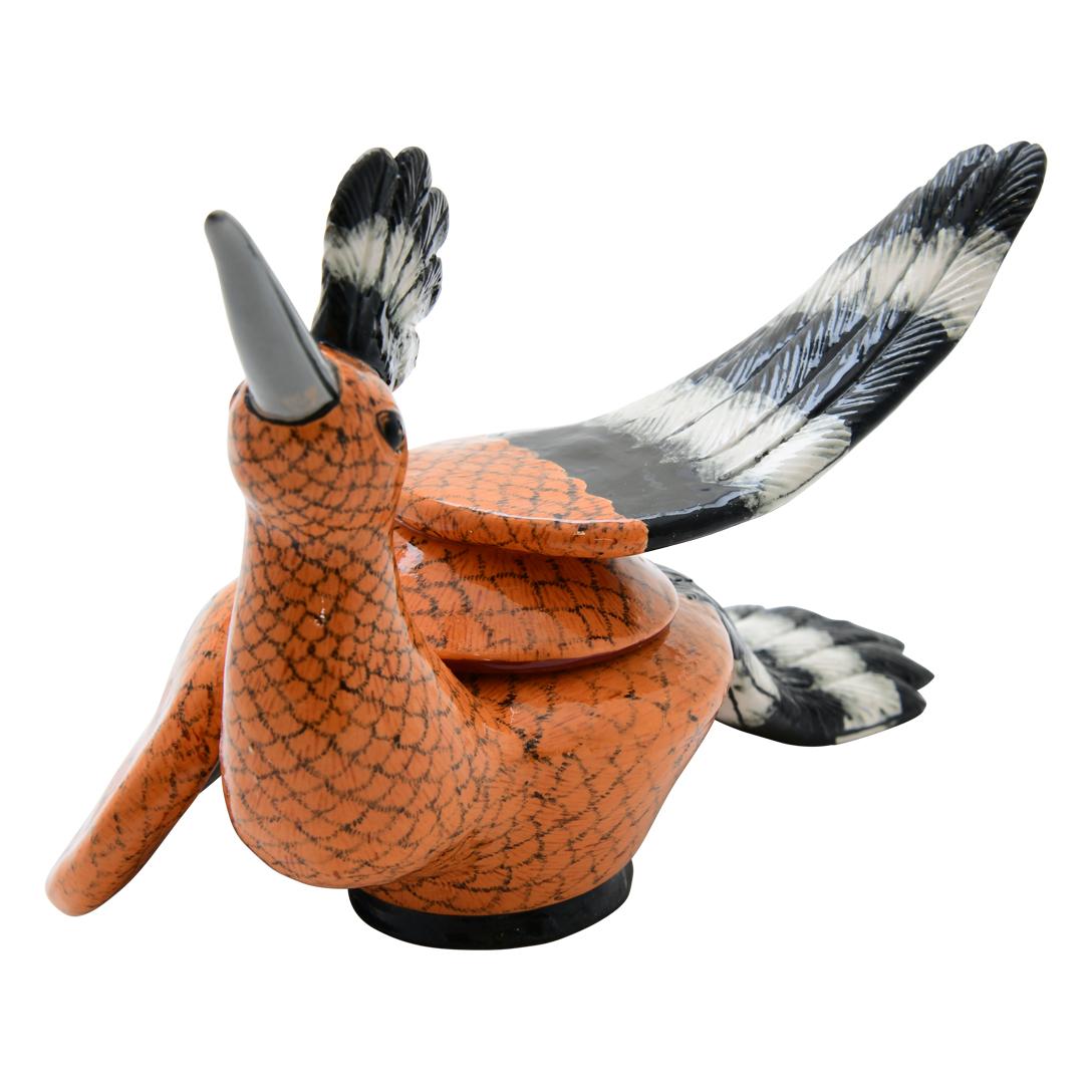 Ceramic  Hoopoe Jewelry Box  , hand made in South Africa In Excellent Condition For Sale In North Miami, FL