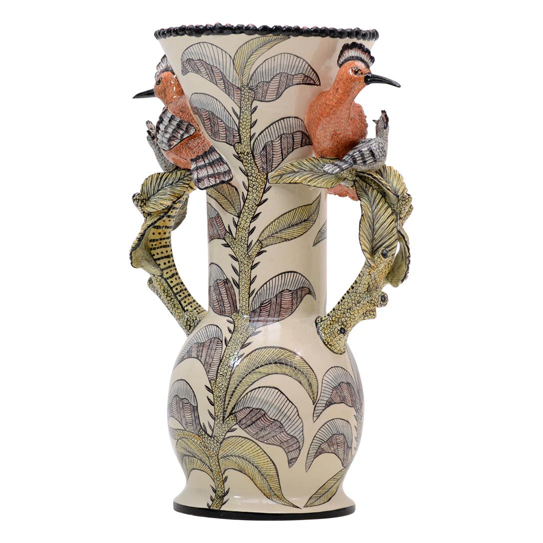 Modern Ceramic  Hoopoe Vase  , hand made in South Africa