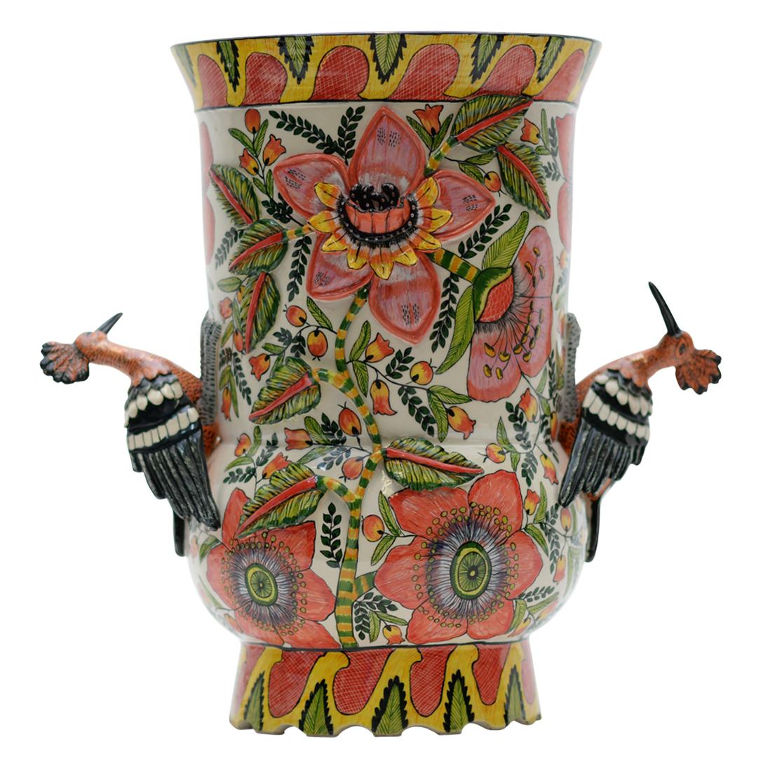 Modern Ceramic Hoopoe Vase , Hand  made in South Africa