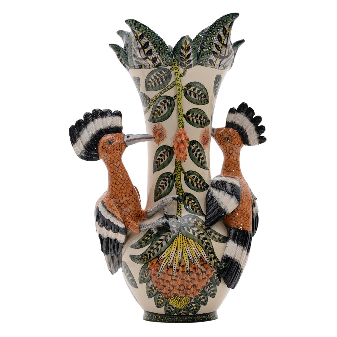 Sudafricano Vaso per upupa in ceramica, realizzato a mano in Sudafrica in vendita