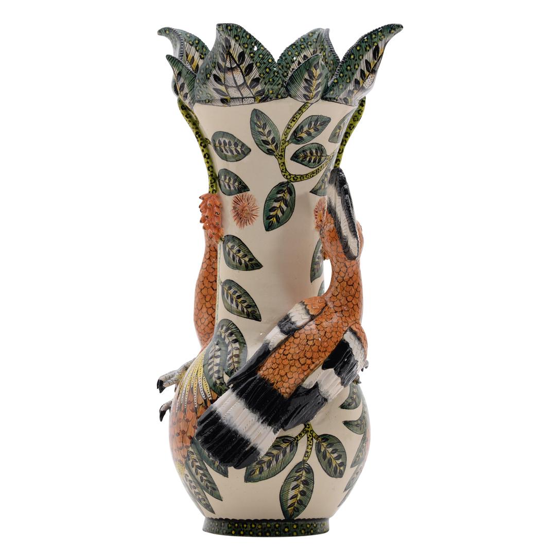 Cotto in fornace Vaso per upupa in ceramica, realizzato a mano in Sudafrica in vendita