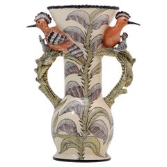Ceramic  Hoopoe Vase  , hand made in South Africa