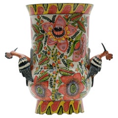 Ceramic Hoopoe Vase , Hand made in South Africa