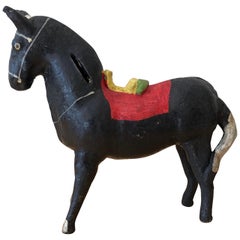 Retro Ceramic Horse Piggy Bank from Mexico