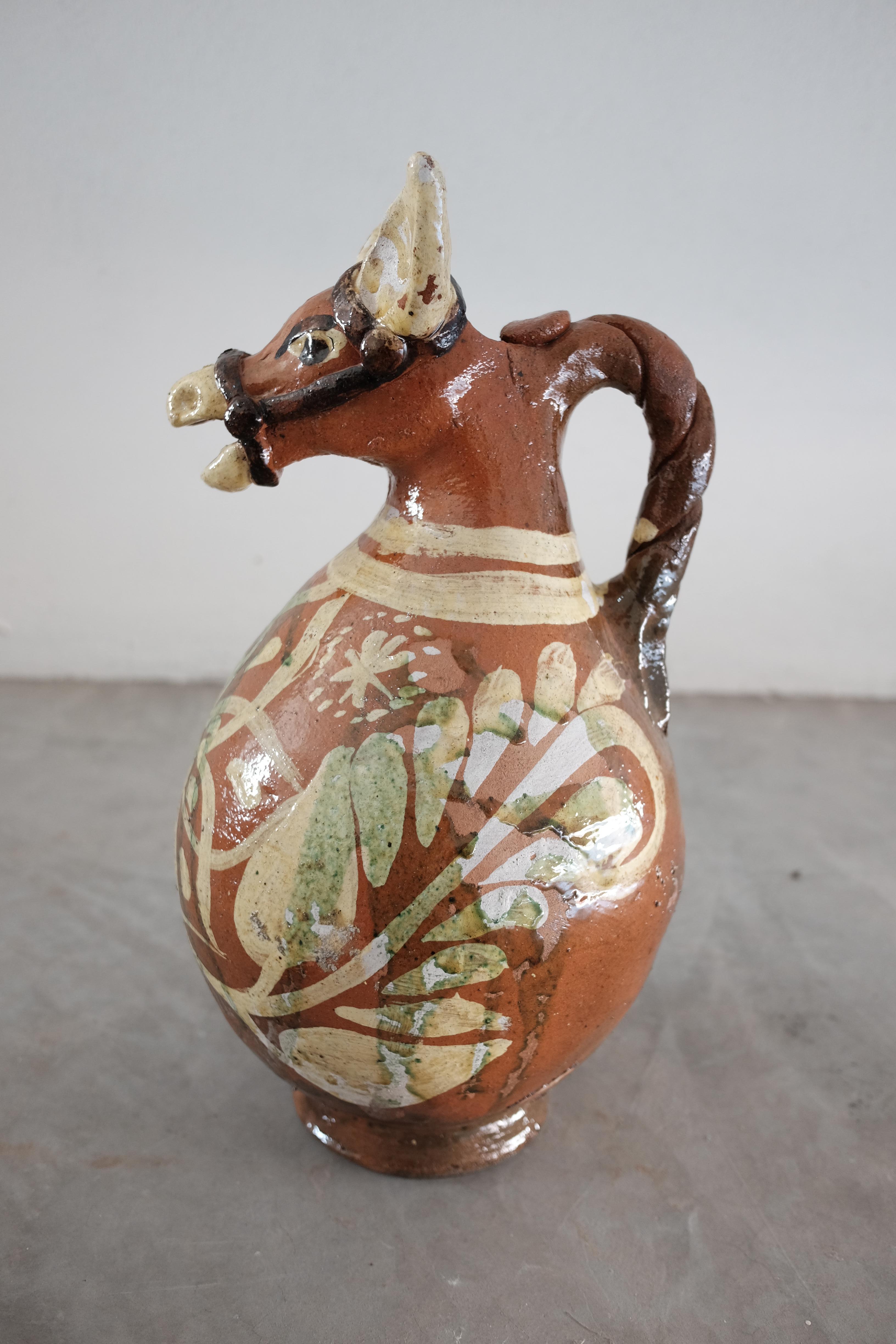 Ceramic Horse Pitchers from Metepec, State of Mexico, 1980s In Good Condition In San Miguel de Allende, Guanajuato