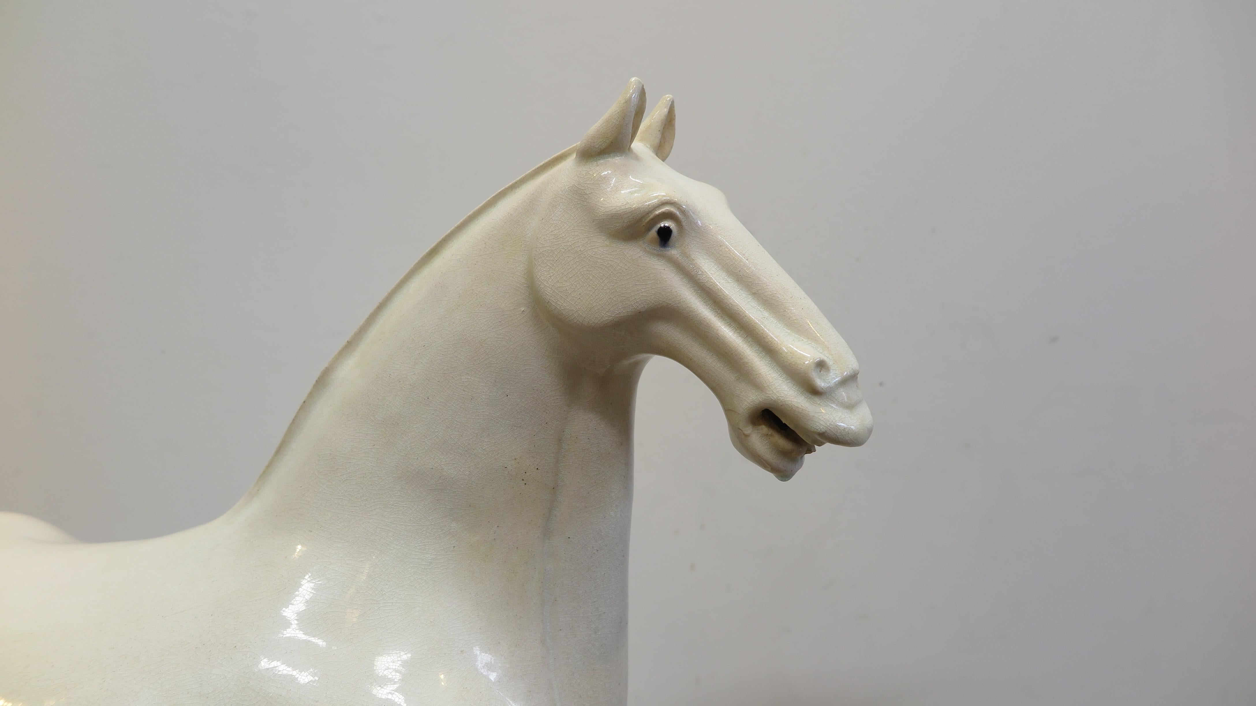 Qing Ceramic Horse Sculpture