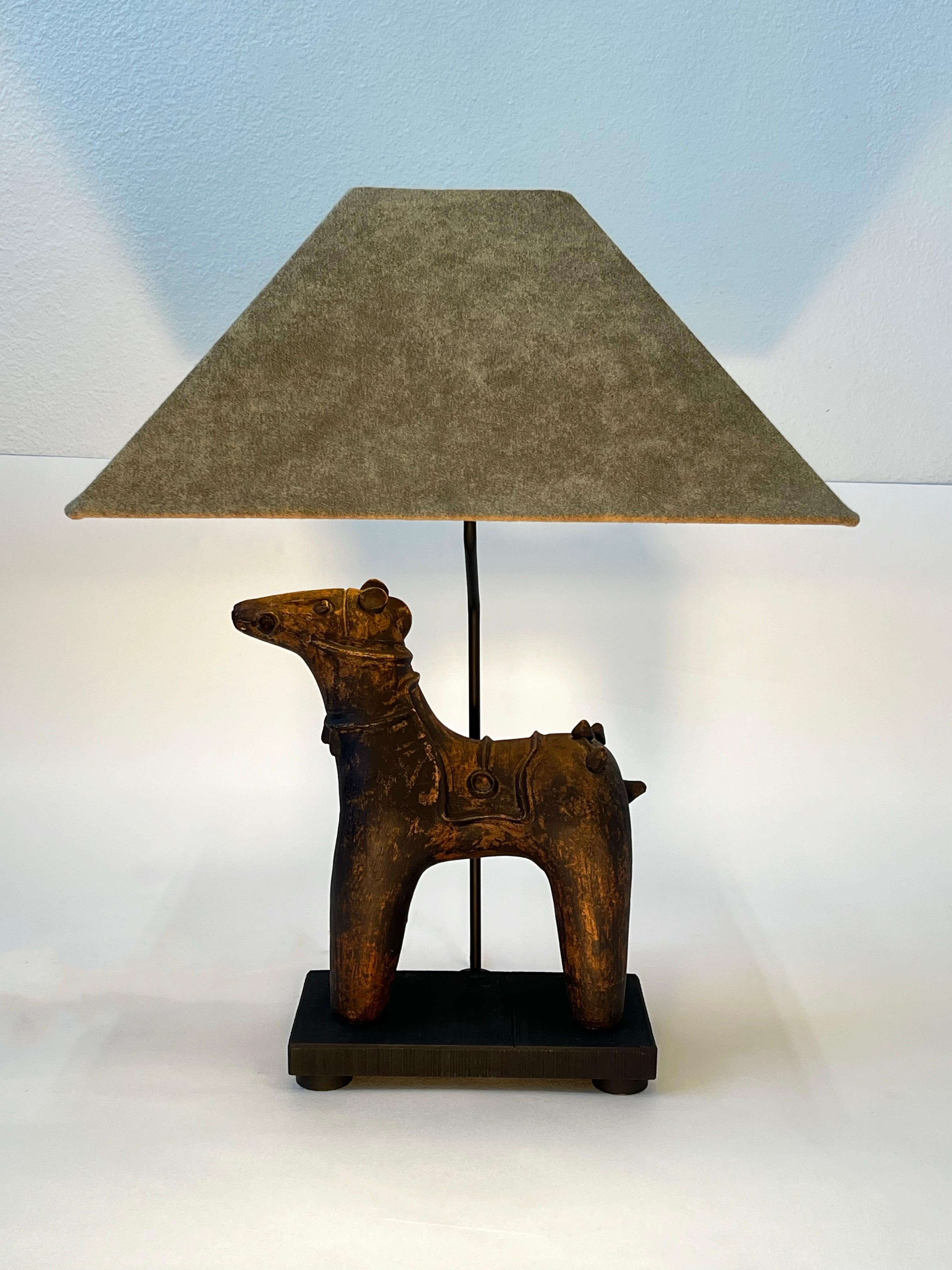 Hand-Crafted Ceramic Horse Table Lamp by Frederick Cooper For Sale