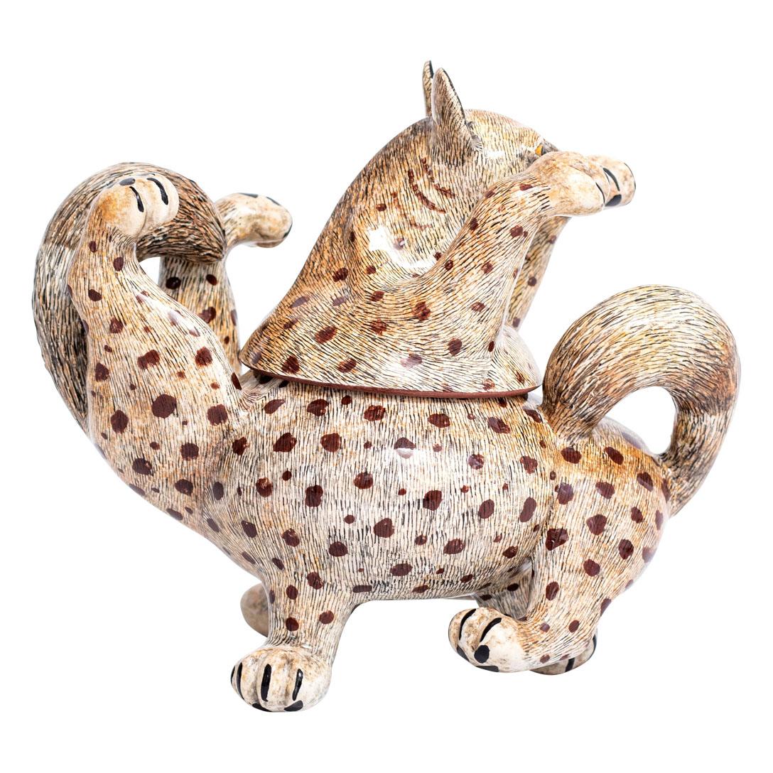 Modern Ceramic Hyena Jewelry Box  , hand made in South Africa For Sale