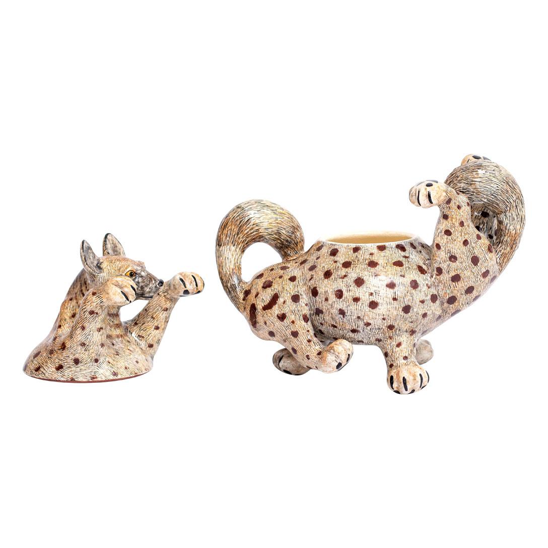 Ceramic Hyena Jewelry Box  , hand made in South Africa In Excellent Condition For Sale In North Miami, FL