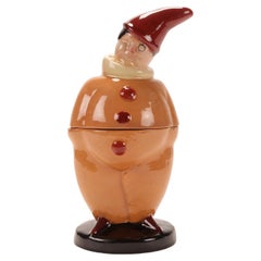 Ceramic inkwell-pen holder depicting a Pierrot, Austria 1930.