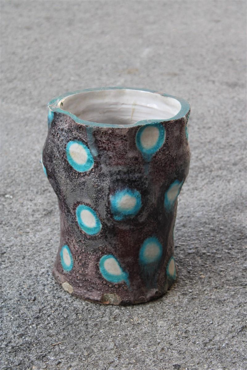 Vase italien en céramique Ceramica Artistica Solimene Guido Gambone style.