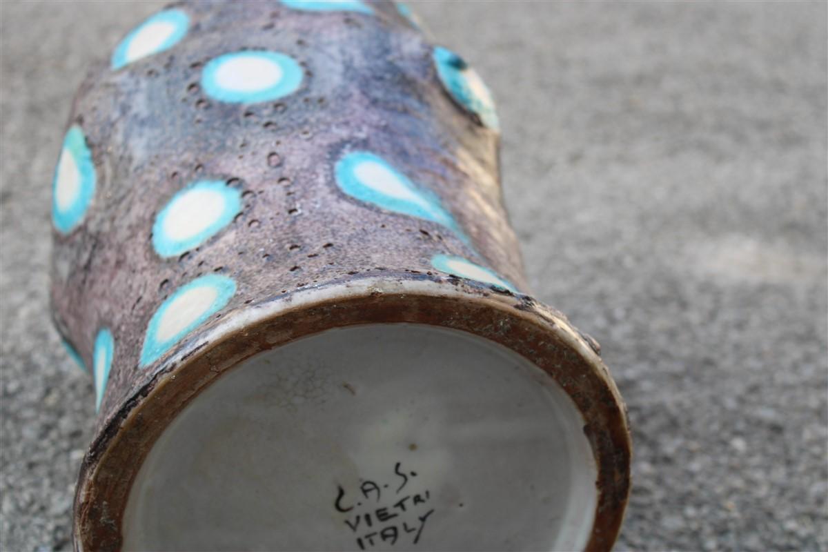 Ceramic Italian Vase Ceramica Artistica Solimene Guido Gambone Style Midcentury For Sale 2