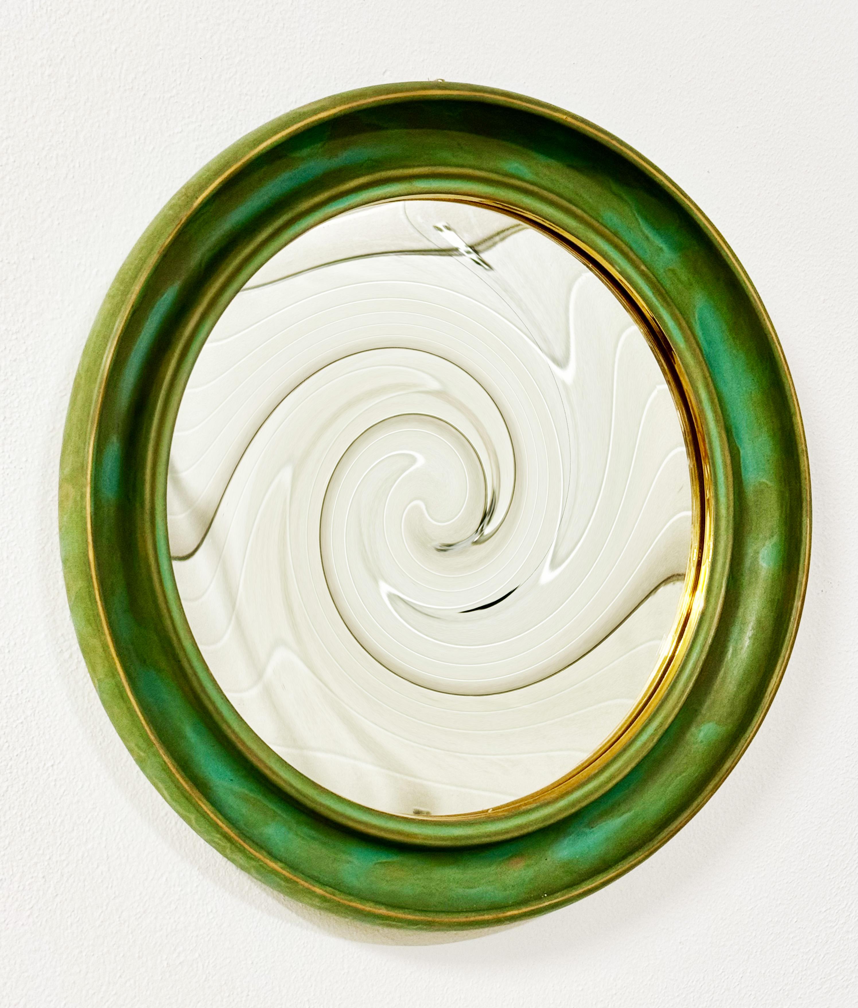 Keramischer italienischer Wandspiegel (Art déco) im Angebot