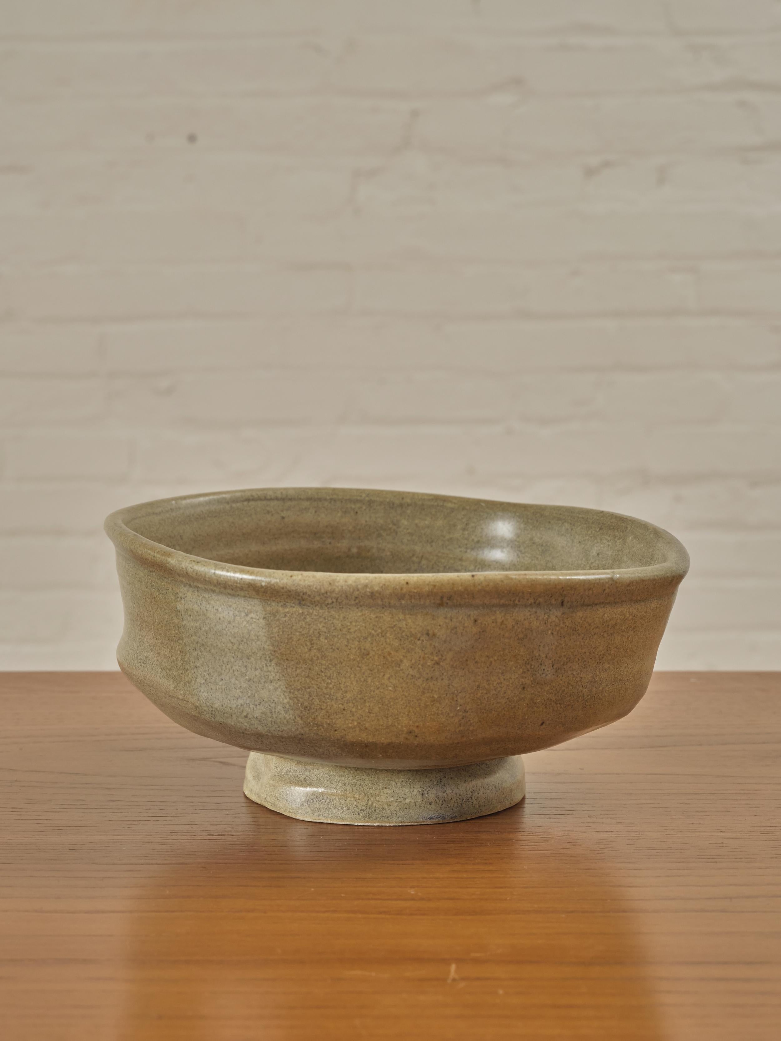 Ceramic Japanese Ikebana Bowl with an irregular shape. 

